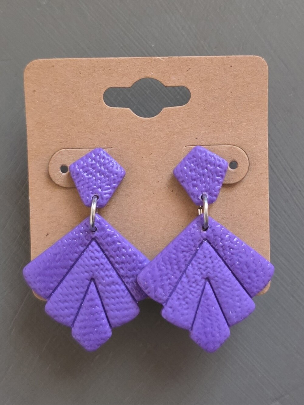 Purple Geometric Statement Earrings